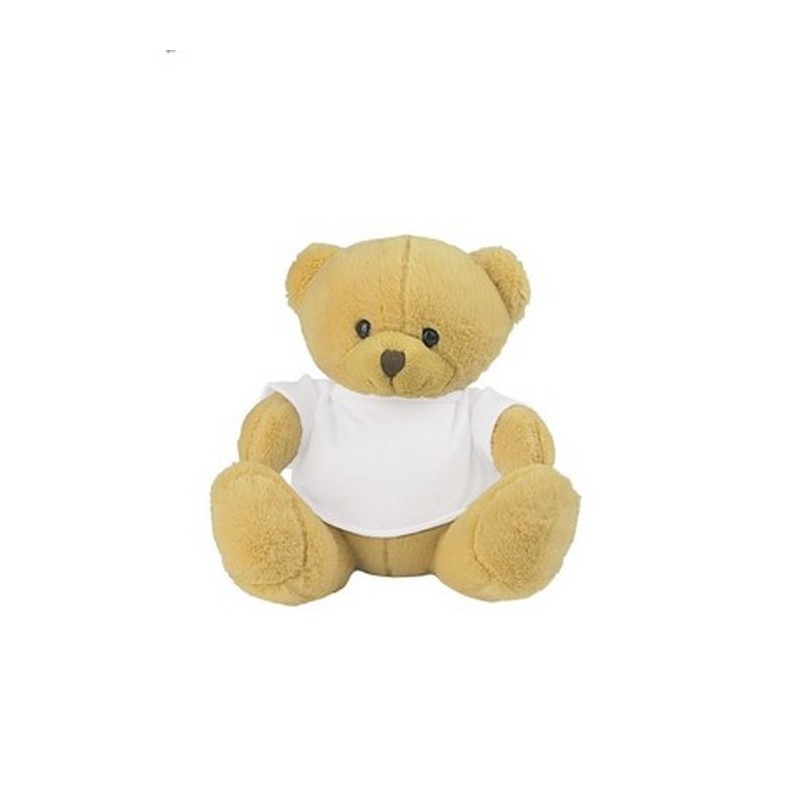 Teddybär mit T-Shirt - Nicky Honey - Hellbraun
