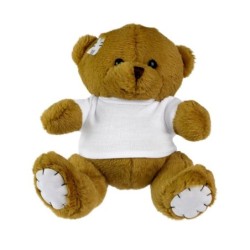 Teddybär mit T-Shirt - Nicky Patch - Braun