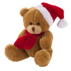 Weihnachts-Teddybär mit Mütze und Schal - Nathan Brown - Braun