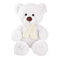 Teddybär mit Schal - Monty White - Weiß