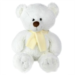 Teddybär mit Schal - Monty White - Weiß