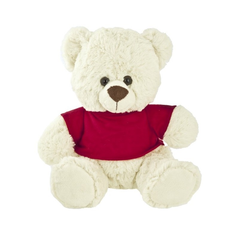 Teddybär mit T-Shirt - Josh White - Weiß