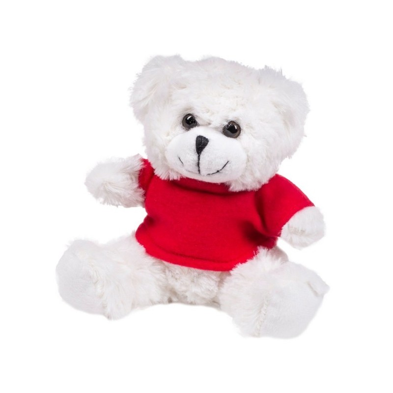 Teddybär mit T-Shirt - Garrett - Weiß