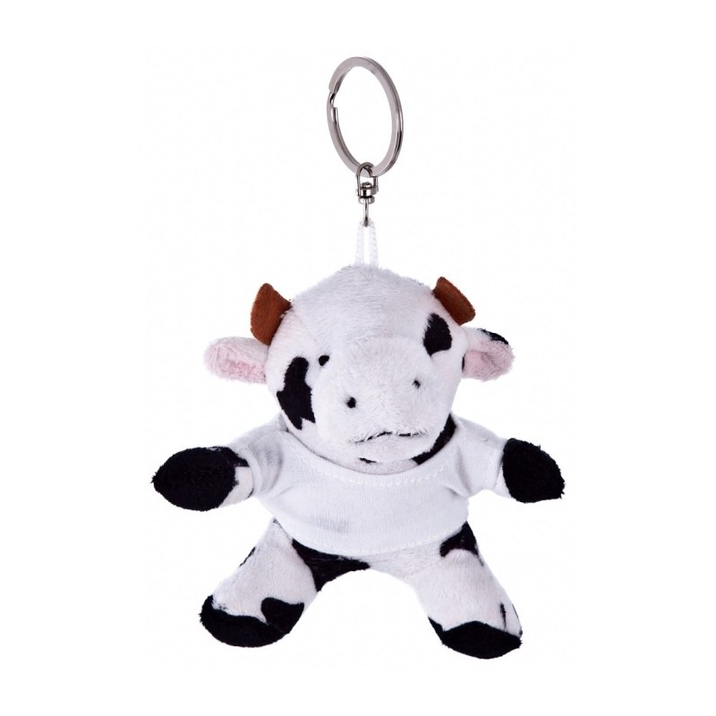 Kuh mit T-Shirt, Schlüsselanhänger - Bessie - Weiß