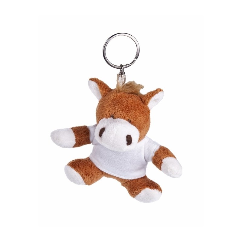 Pferd mit T-Shirt, Schlüsselanhänger - Nero - Braun