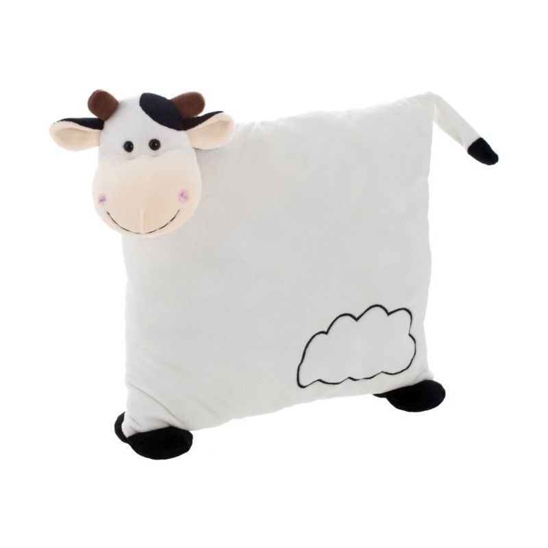 Kuh-Kissen mit Wolke - Mila - Weiß