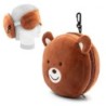 Teddybär aus Plüsch, Reisekissen, Augenmaske | Ren - Braun