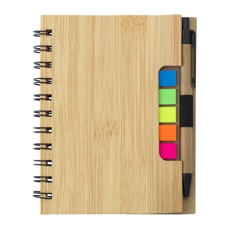 Notizhalter, Notizbuch, Haftnotizen, Kugelschreiber - Braun