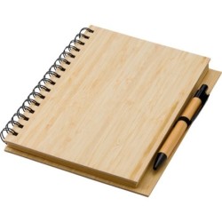 Bambus A5 Notizbuch mit Stift - Braun