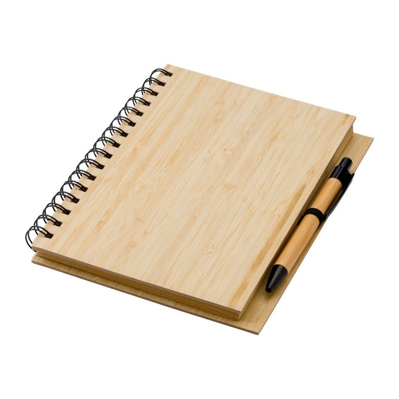 Bambus A5 Notizbuch mit Stift - Braun
