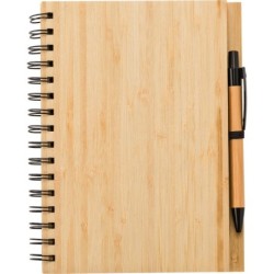 Bambus A5 Notizbuch mit Stift - Braun
