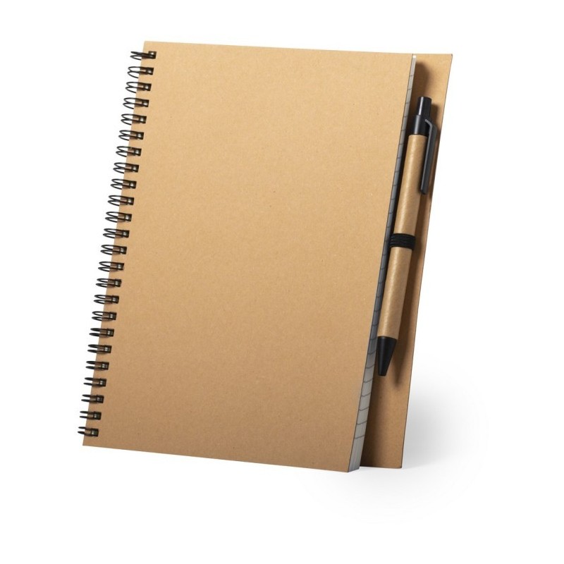 Notizbuch ca. A5 mit Kugelschreiber - Braun