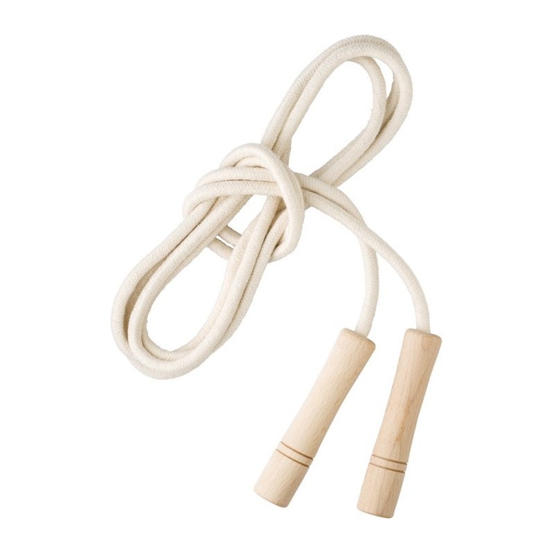 Springseil mit Holzgriffen - Beige