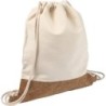 Beutel aus Baumwolle mit Kordel, Korkdetails - Beige