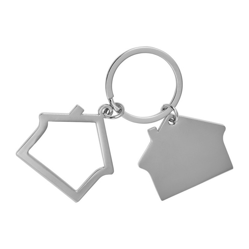 Schlüsselanhänger "Haus" - Silber