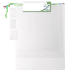 RPET-Beutel für Obst und Gemüse, 3 Stk. - Weiß