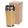 Reisebecher 450 ml mit Bambusteilen - Braun
