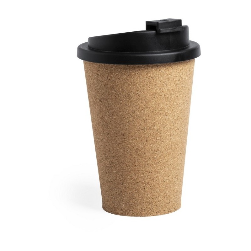 Reisebecher aus Kork 350 ml mit Deckel - Braun