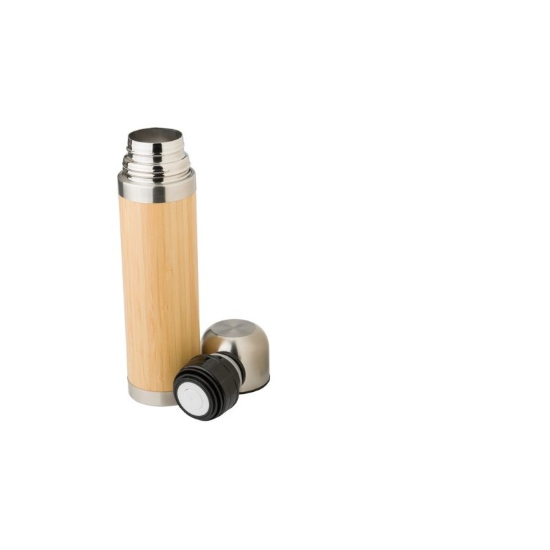 Bambus-Thermosflasche 400 ml, Deckel aus Edelstahl - Braun