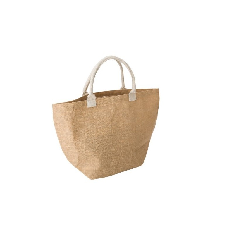 Jute-Einkaufstasche mit langen Henkeln - Braun