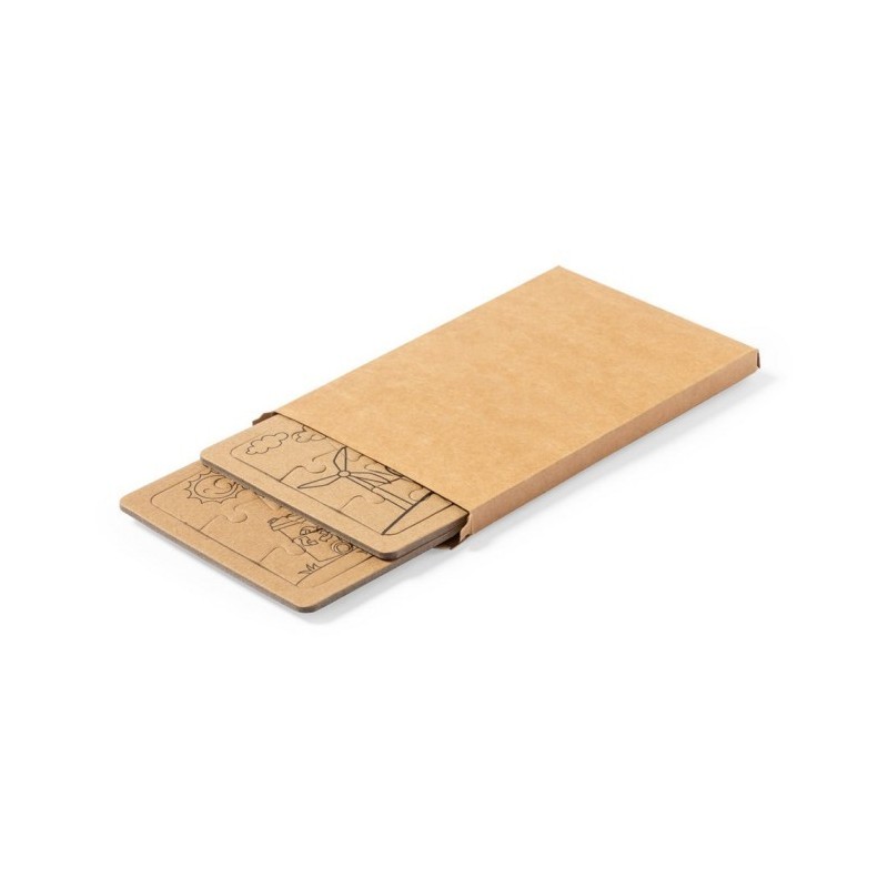 Puzzleset aus Recyclingkarton, 2 Stück - Braun
