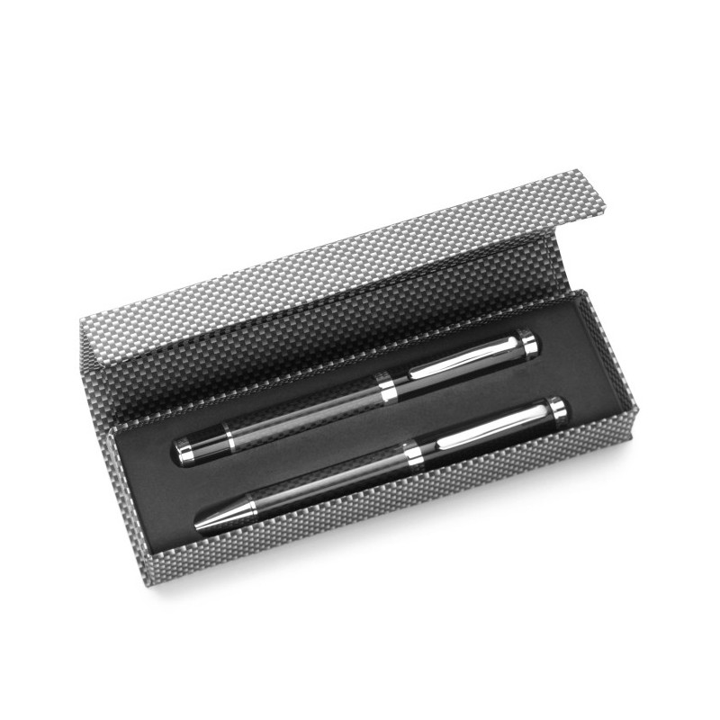 Schreibset, Kugelschreiber und Rollerball - Schwarz