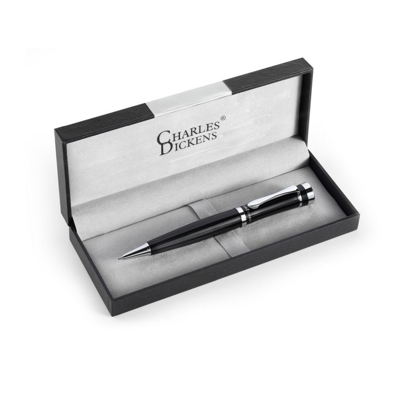 Charles Dickens Kugelschreiber in Box - Schwarz