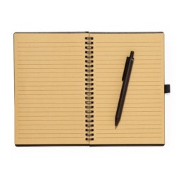 Notizbuch aus Kaffeefasern A5 mit Kugelschreiber - Braun