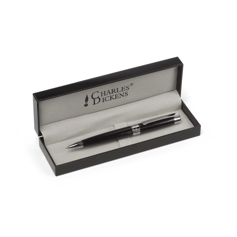 Charles Dickens Kugelschreiber in Box - Schwarz