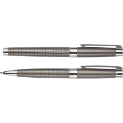 Charles Dickens® Schreibset, Kugelschreiber und Rollerball - Grau