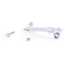 Kugelschreiber, Lineal, Messwerkzeug - Weiß