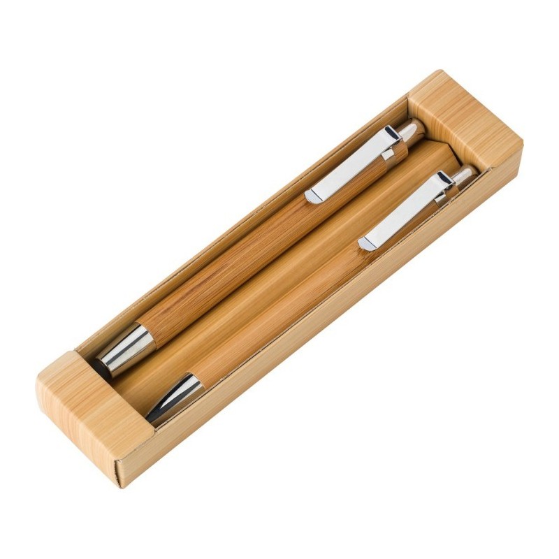 Schreibset, Kugelschreiber, Touch-Pen und Druckbleistift - Braun