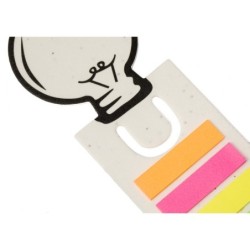 Haftnotizenset, Klebezettel, Lesezeichen, Papier aus Samen - Weiß