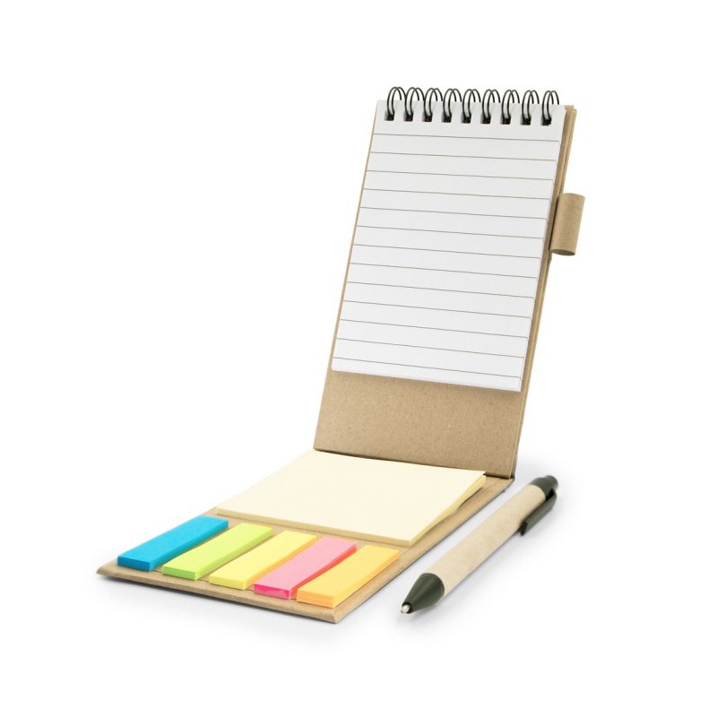 Notizenset, Notizblock, Stift, Haftnotizen | Madelyn - Braun