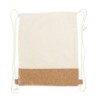 Beutel aus Baumwolle mit Kordel, Korkdetails | Rontay - Beige