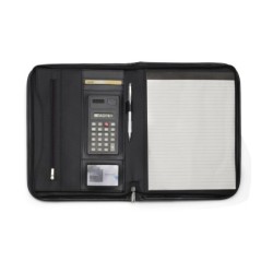 Konferenzmappe A4 mit Notizbuch und Taschenrechner - Schwarz