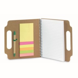 Konferenzmappe mit Notizbuch ca. A5, Haftnotizen - Braun