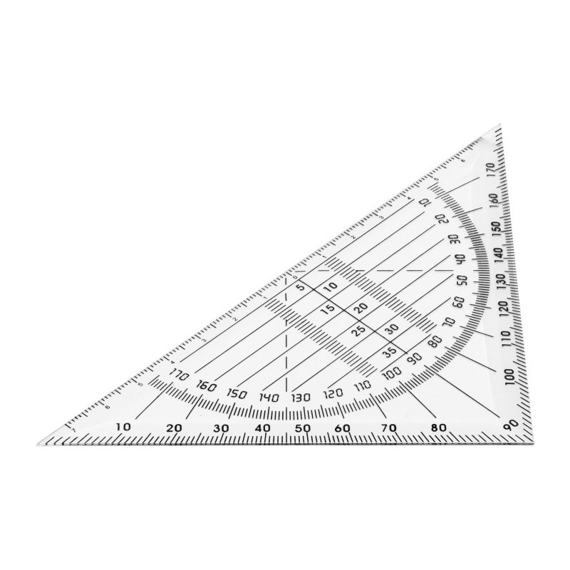 Geodreieck mit Winkelmesser - Transparent