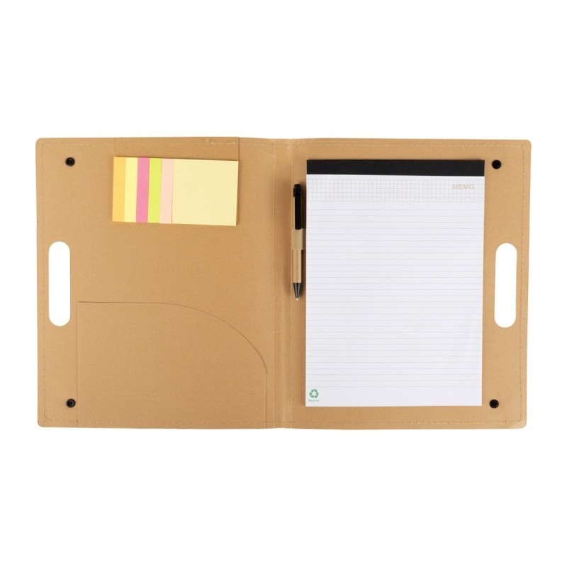 Konferenzmappe mit Halter, Notizbuch (ca. A4, 20 Bl., liniert) - Braun