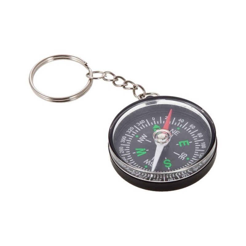 Schlüsselanhänger mit Kompass - Schwarz