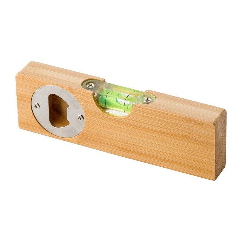 Flaschenöffner aus Bambus, Wasserwaage - Braun