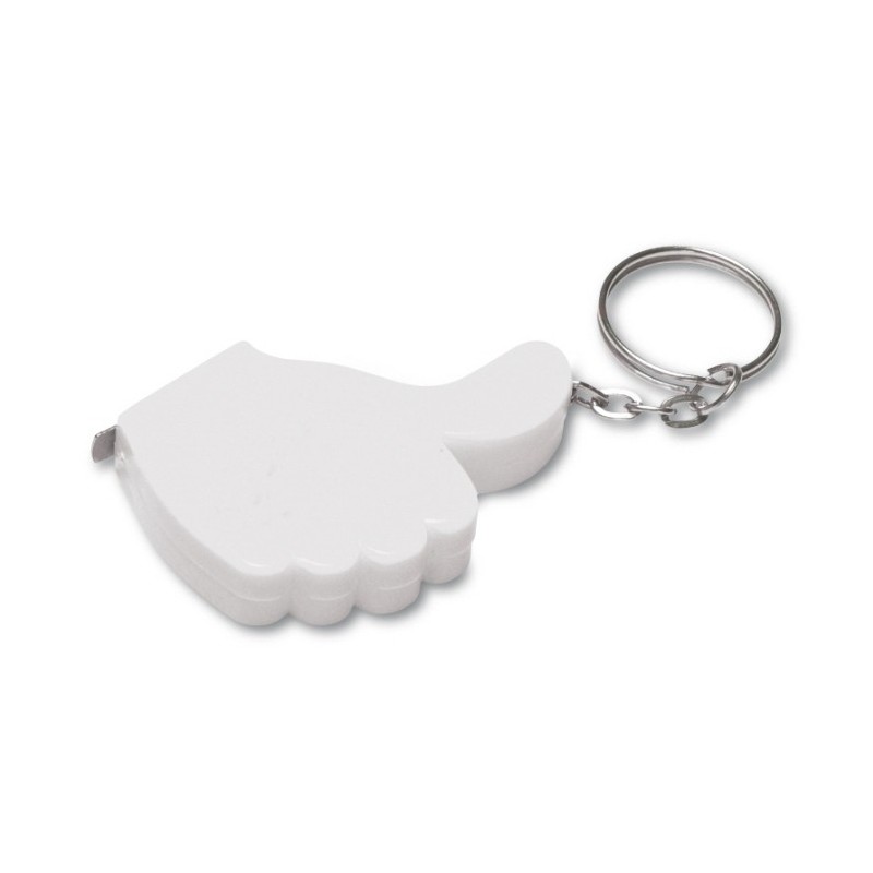 Schlüsselanhänger "like it", Maßband 1m - Weiß