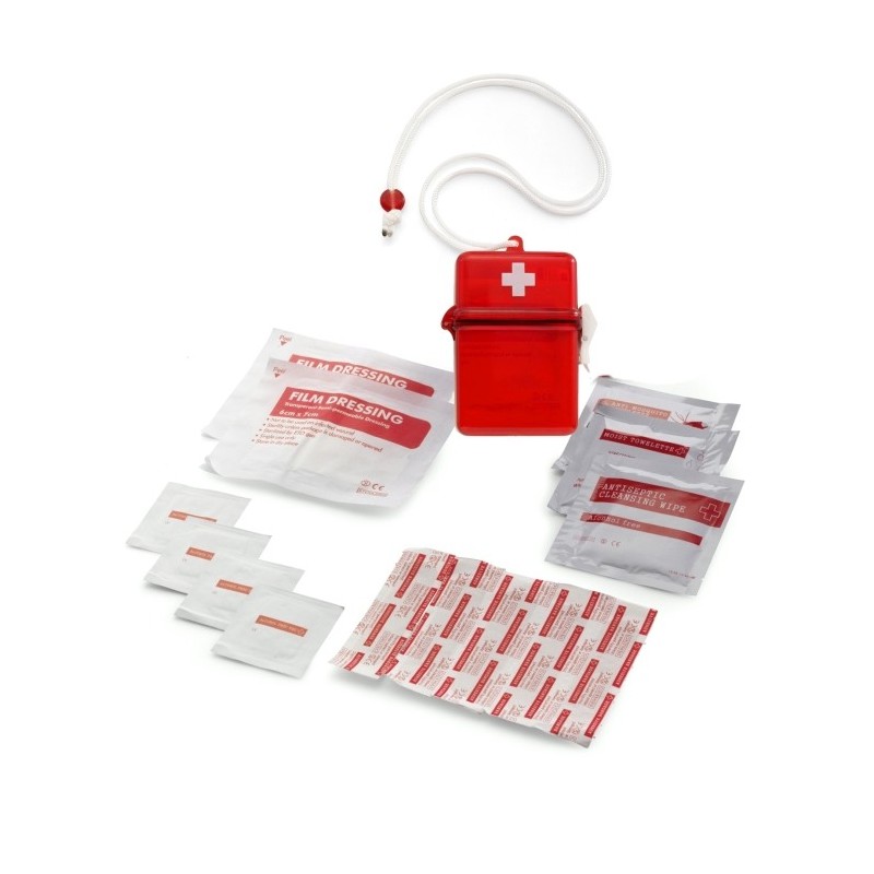 Erste-Hilfe-Set in Box, wasserdicht, 14-tlg. - Rot
