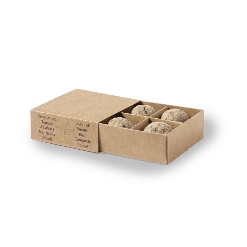 Samenkugeln Set, 4 Arten von Samen - Braun