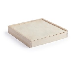 Set von 4 Spielen in Holzkiste - Braun