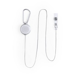 Skipasshalter, aufrollbare Schnur 65 cm - Weiß