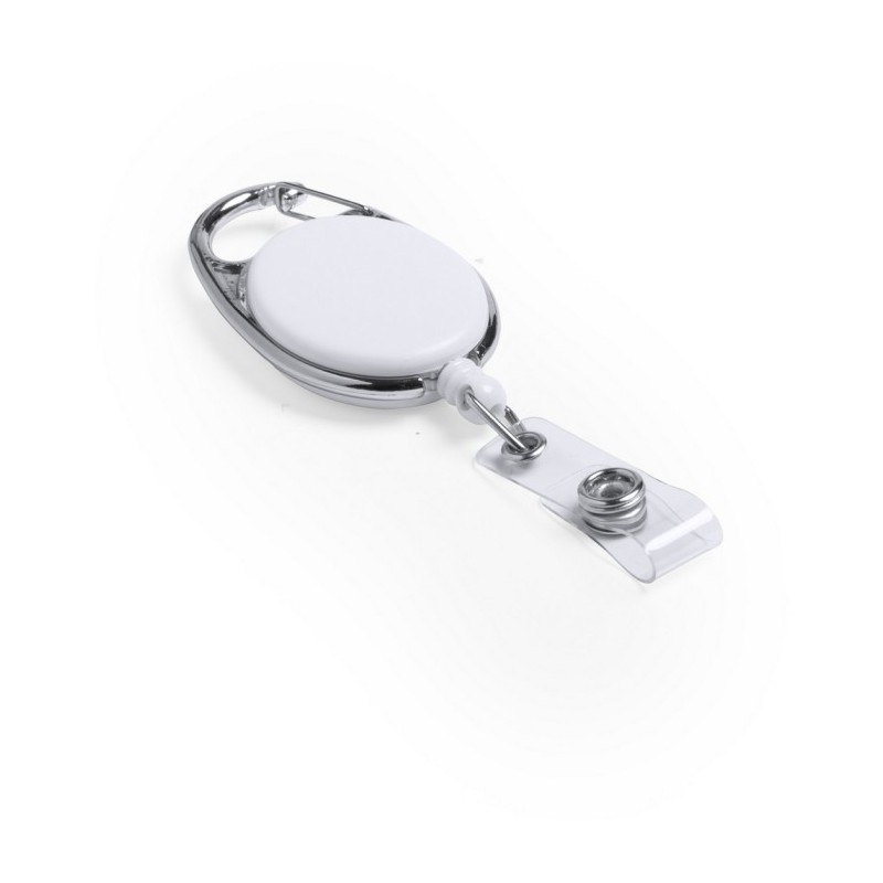 Skipasshalter, aufrollbare Schnur 75 cm - Weiß