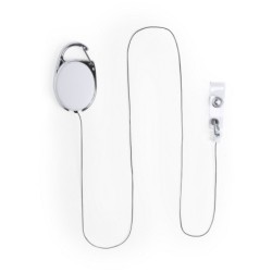 Skipasshalter, aufrollbare Schnur 75 cm - Weiß