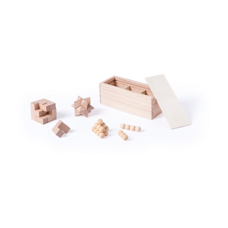 Holz-Geschicklichkeitsspiel 3-tlg. - Braun