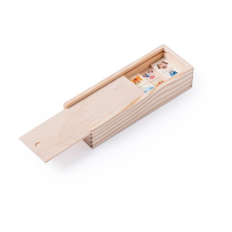 Dominospiel in Holzbox - Braun